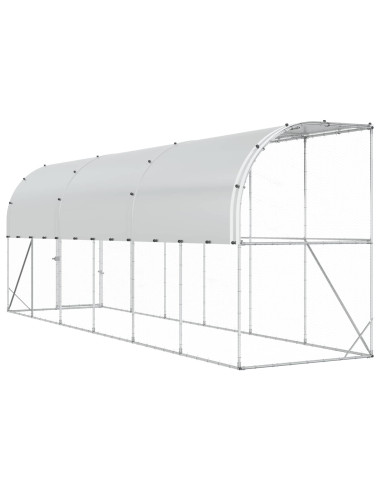 Gabbia per Polli Contro il Muro Argento 600 x 150 x 215 cm