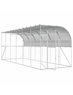 Gabbia per Polli Contro il Muro Argento 600 x 150 x 215 cm 2