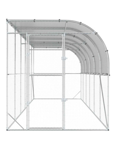 Gabbia per Polli Contro il Muro Argento 600 x 150 x 215 cm