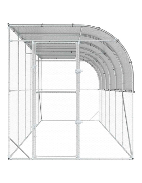 Gabbia per Polli Contro il Muro Argento 600 x 150 x 215 cm