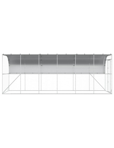 Gabbia per Polli Contro il Muro Argento 600 x 150 x 215 cm
