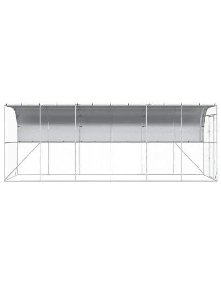 Gabbia per Polli Contro il Muro Argento 600 x 150 x 215 cm