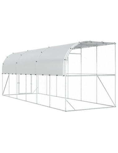 Gabbia per Polli Contro il Muro Argento 600 x 150 x 215 cm