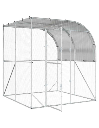 Pollaio Argento 200 x 200 x 215 cm Acciaio zincato
