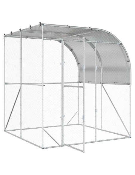 Pollaio Argento 200 x 200 x 215 cm Acciaio zincato