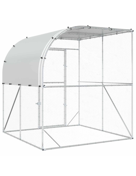 Pollaio Argento 200 x 200 x 215 cm Acciaio zincato