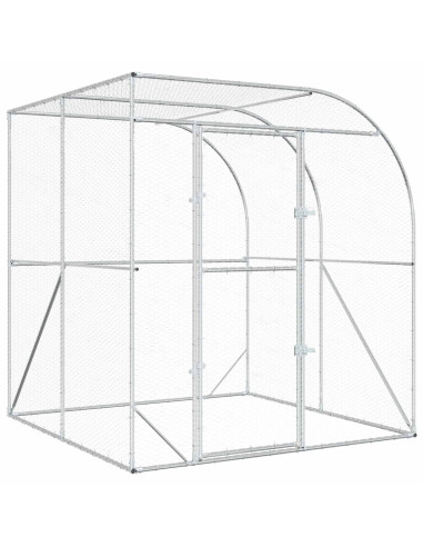 Pollaio Argento 200 x 200 x 215 cm Acciaio zincato