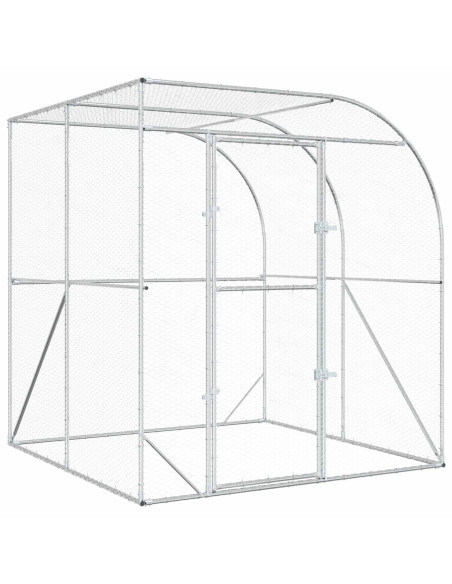 Pollaio Argento 200 x 200 x 215 cm Acciaio zincato