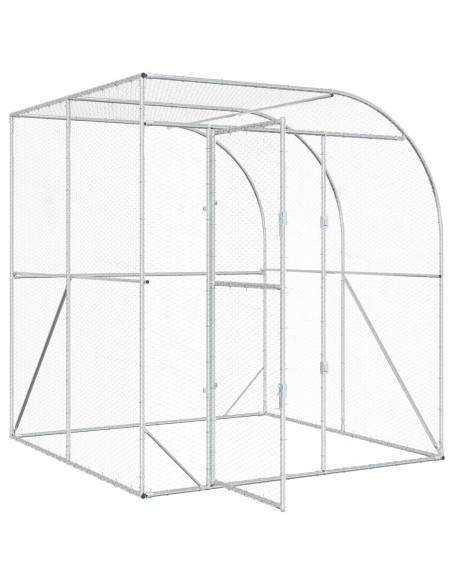 Pollaio Argento 200 x 200 x 215 cm Acciaio zincato