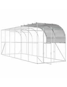 Gabbia per Polli Contro il Muro Argento 600 x 200 x 215 cm 2
