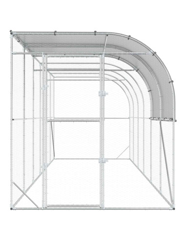 Gabbia per Polli Contro il Muro Argento 600 x 200 x 215 cm
