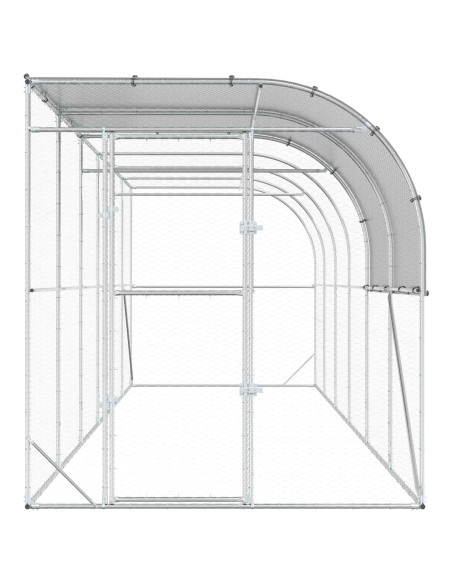 Gabbia per Polli Contro il Muro Argento 600 x 200 x 215 cm