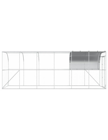 Gabbia per Polli Contro il Muro Argento 600 x 200 x 215 cm