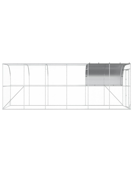 Gabbia per Polli Contro il Muro Argento 600 x 200 x 215 cm