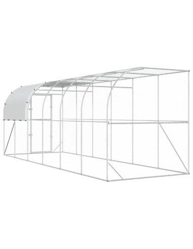 Gabbia per Polli Contro il Muro Argento 600 x 200 x 215 cm