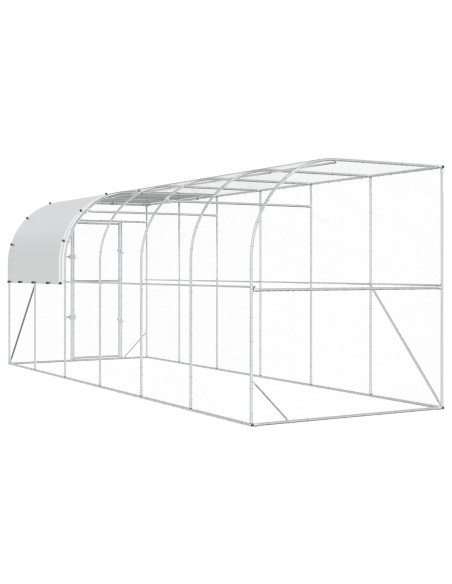 Gabbia per Polli Contro il Muro Argento 600 x 200 x 215 cm