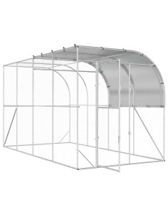 Gabbia per Polli Contro il Muro Argento 400 x 200 x 215 cm 2