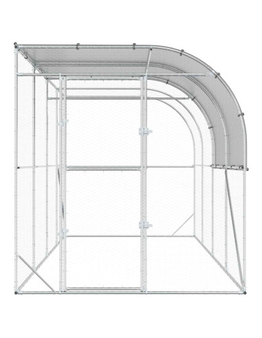 Gabbia per Polli Contro il Muro Argento 400 x 200 x 215 cm
