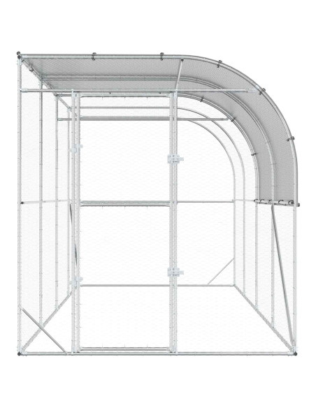 Gabbia per Polli Contro il Muro Argento 400 x 200 x 215 cm
