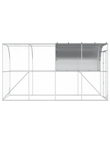 Gabbia per Polli Contro il Muro Argento 400 x 200 x 215 cm