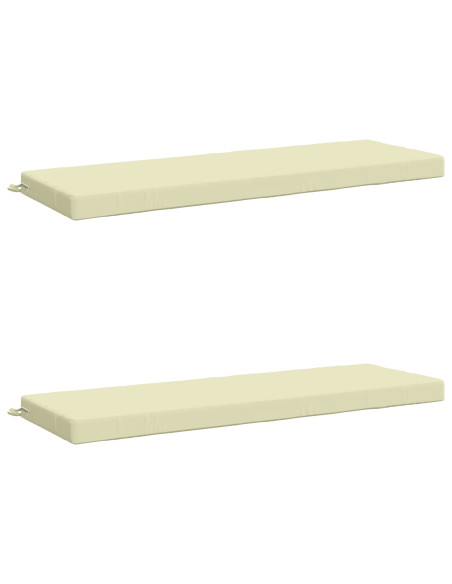 Cuscini per Panchina a 2 Pezzi SOEST 2 pz 100% Poliestere Crema