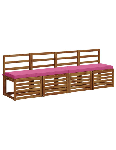 Cuscini per Panchina a 2 Pezzi VUGHT 2 pz 100% Poliestere Rosa