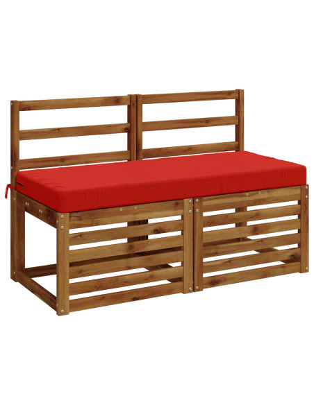 Cuscini per Panchina a 2 Pezzi SOEST 2 pz 100% Poliestere Rosso