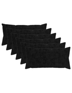 Federa 6 pz HEERLEN Nero 40 x 70 cm Pelliccia di Coniglio Finta