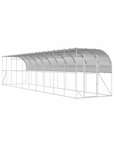 Gabbia per Polli Contro il Muro Argento 600 x 150 x 215 cm