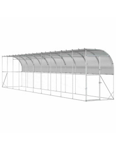 Gabbia per Polli Contro il Muro Argento 600 x 150 x 215 cm