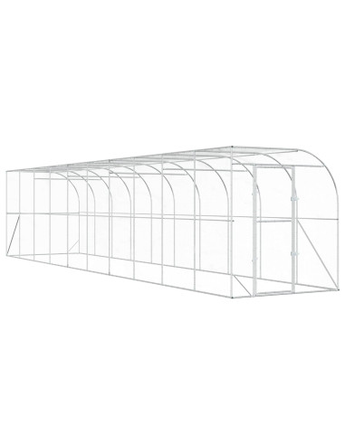 Gabbia per Polli Contro il Muro Argento 600 x 150 x 215 cm