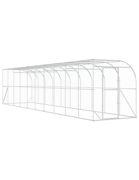 Gabbia per Polli Contro il Muro Argento 600 x 150 x 215 cm