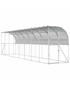 Gabbia per Polli Contro il Muro Argento 600 x 150 x 215 cm