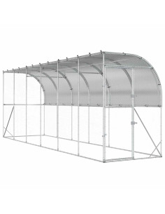 Gabbia per Polli Contro il Muro Argento 600 x 150 x 215 cm