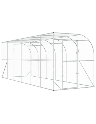 Gabbia per Polli Contro il Muro Argento 600 x 150 x 215 cm