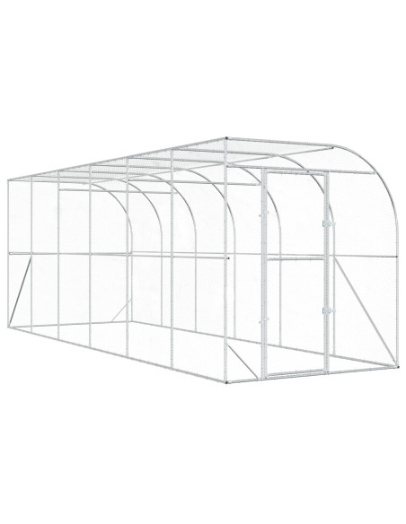 Gabbia per Polli Contro il Muro Argento 600 x 150 x 215 cm