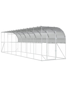 Gabbia per Polli Contro il Muro Argento 600 x 150 x 215 cm