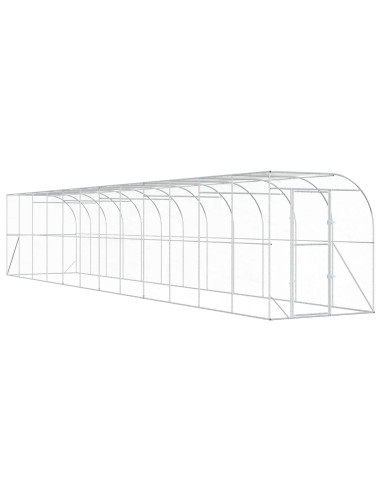 Gabbia per Polli Contro il Muro Argento 600 x 150 x 215 cm