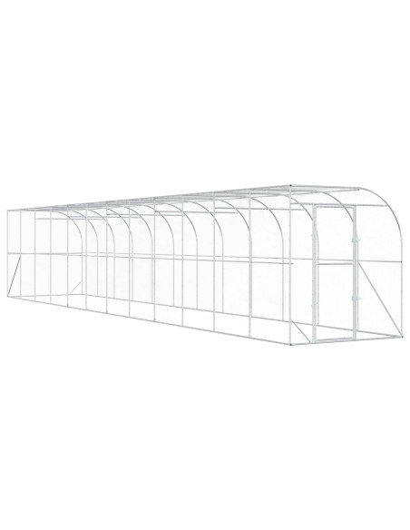 Gabbia per Polli Contro il Muro Argento 600 x 150 x 215 cm