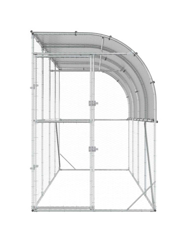 Gabbia per Polli Contro il Muro Argento 600 x 150 x 215 cm