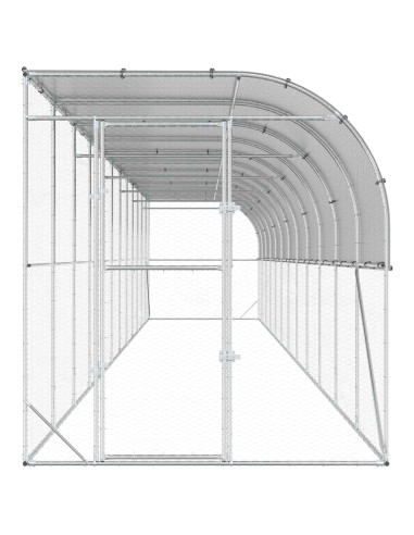 Gabbia per Polli Contro il Muro Argento 600 x 150 x 215 cm