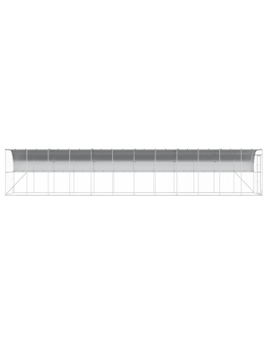 Gabbia per Polli Contro il Muro Argento 600 x 150 x 215 cm