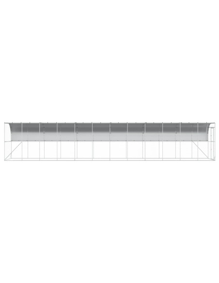 Gabbia per Polli Contro il Muro Argento 600 x 150 x 215 cm