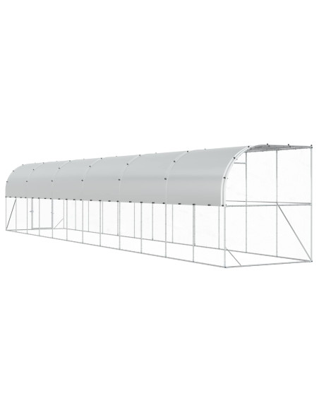 Gabbia per Polli Contro il Muro Argento 600 x 150 x 215 cm