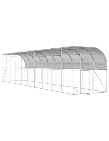 Gabbia per Polli Contro il Muro Argento 600 x 150 x 215 cm