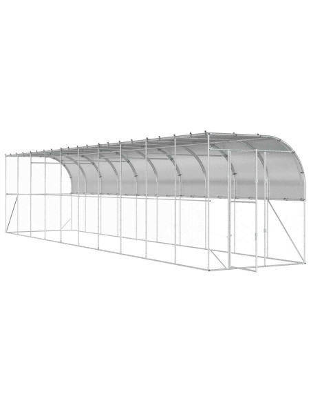 Gabbia per Polli Contro il Muro Argento 600 x 150 x 215 cm