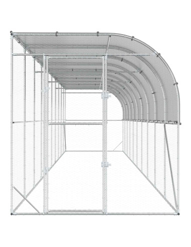 Gabbia per Polli Contro il Muro Argento 600 x 150 x 215 cm
