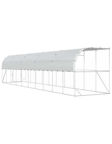 Gabbia per Polli Contro il Muro Argento 600 x 150 x 215 cm
