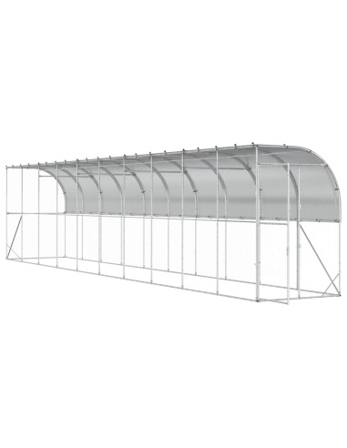 Gabbia per Polli Contro il Muro Argento 600 x 150 x 215 cm