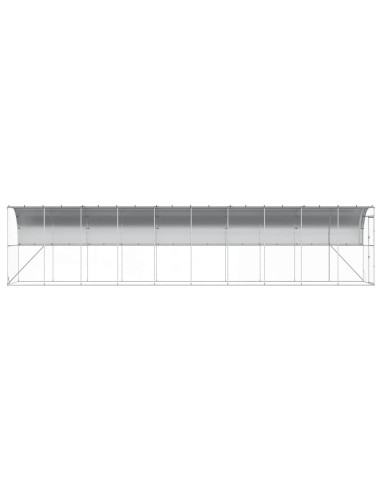 Gabbia per Polli Contro il Muro Argento 600 x 150 x 215 cm